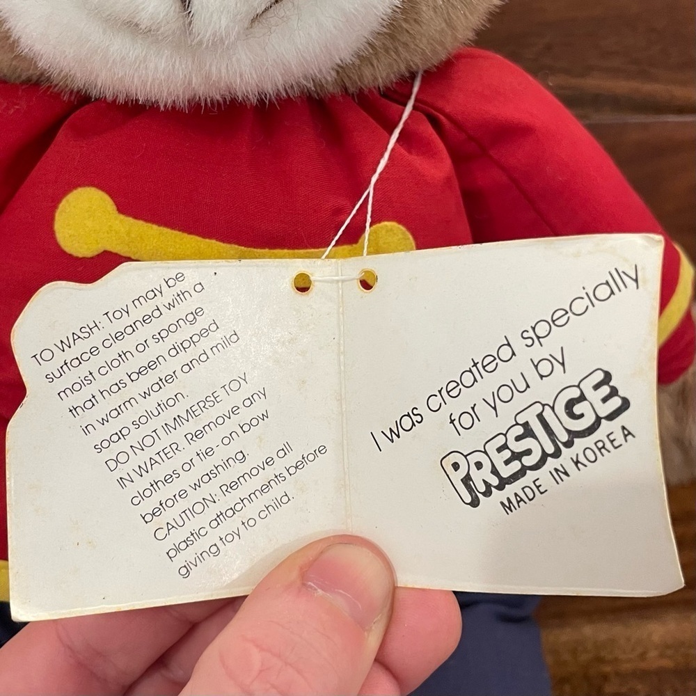 Vintage 1989 Prestige Toy Corp Toy Soldier Teddy Bear Plush 12” With Tags. - Picture 13 of 16